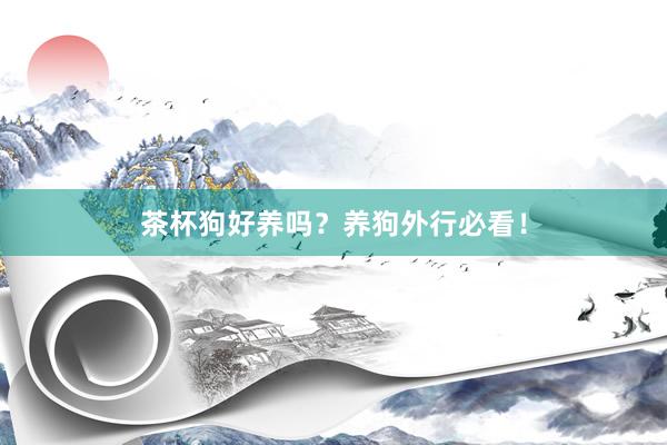 茶杯狗好养吗?养狗外行必看!